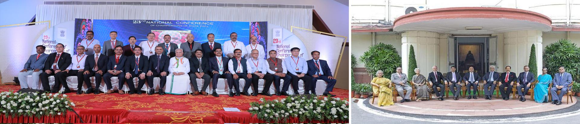 Shri Arif Mohammed Khan, Hon’ble Governor of Kerala with Hon’ble Chairman, UPSC and the Hon’ble Chairpersons of the State Public Service Commissions on the occasion of the 23rd National Conference of Chairpersons of State Public Service Commissions.